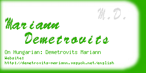 mariann demetrovits business card